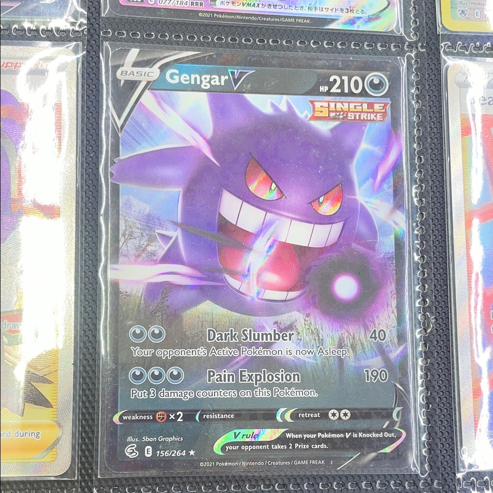 Pokemon Gengar V Card - Purple and Black